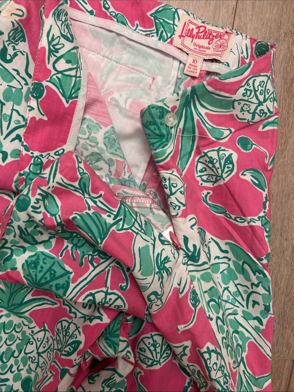 Lilly Pulitzer scorpion bowl printed crop cotton blend pants size 10 - Picture 7 of 16